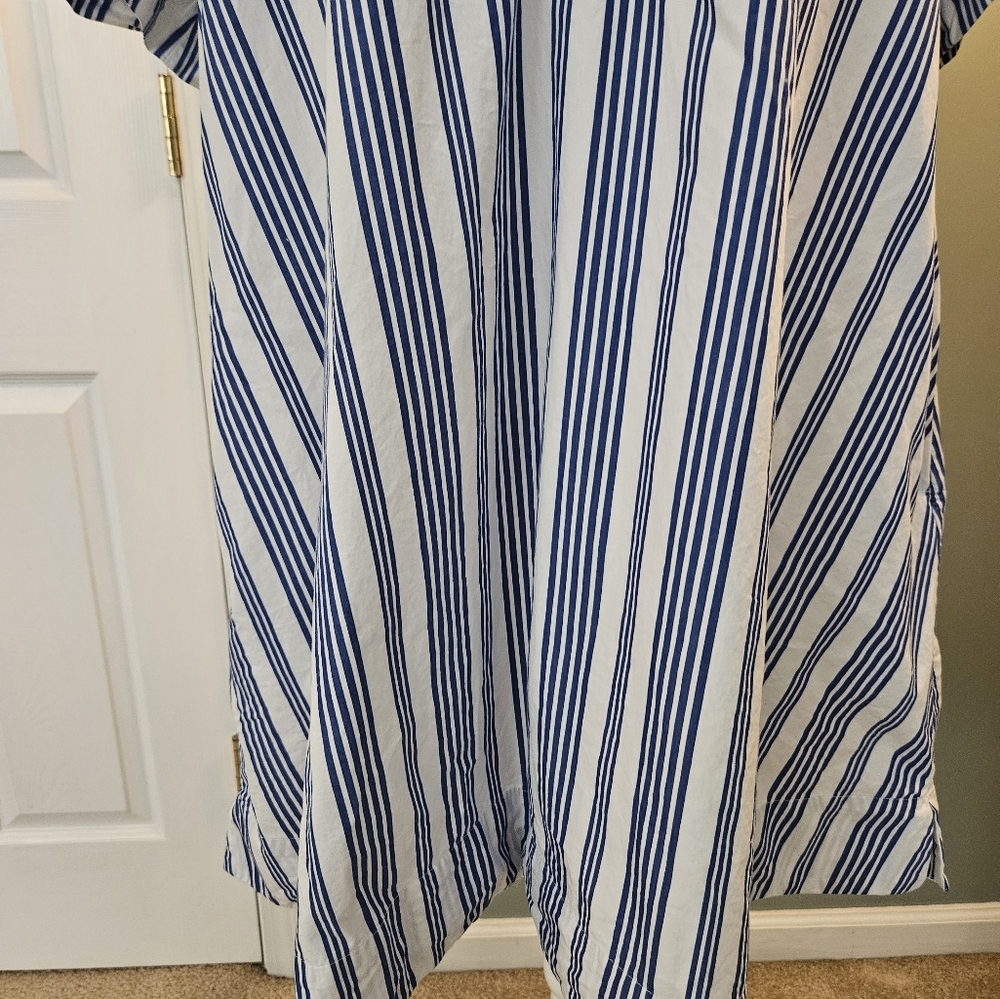 Old Navy Women's Size XL Blue and White Striped Shirt Dress with Pockets - Picture 10 of 15